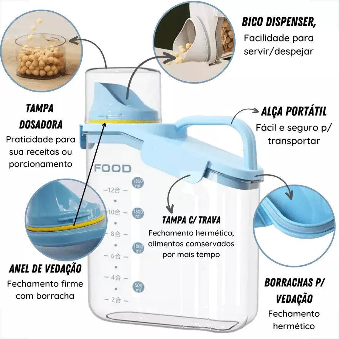 Kit Pote Premium Hermético Copo Medidor