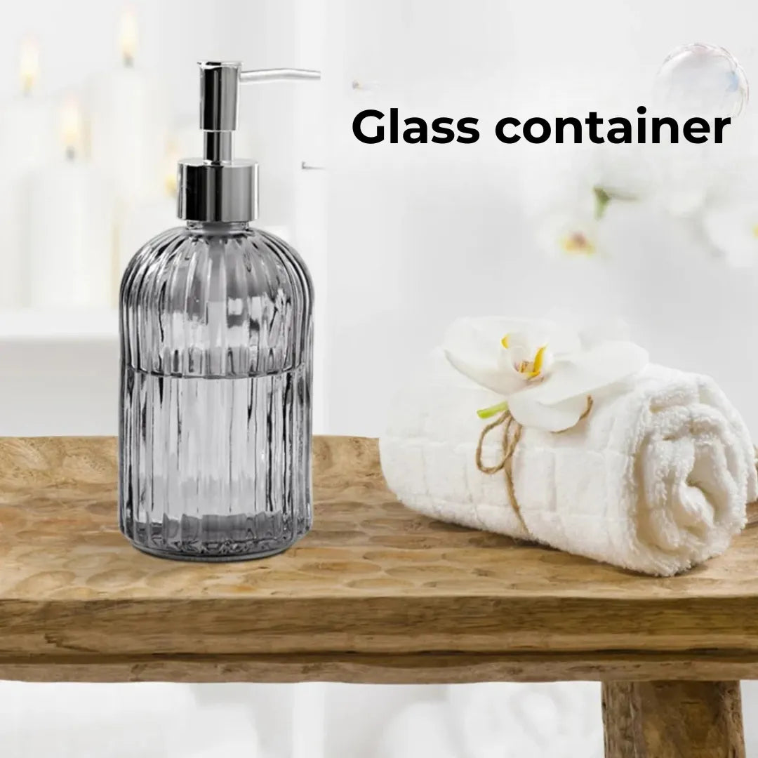 Kit Dispenser de Vidro Para Sabonete Liquido