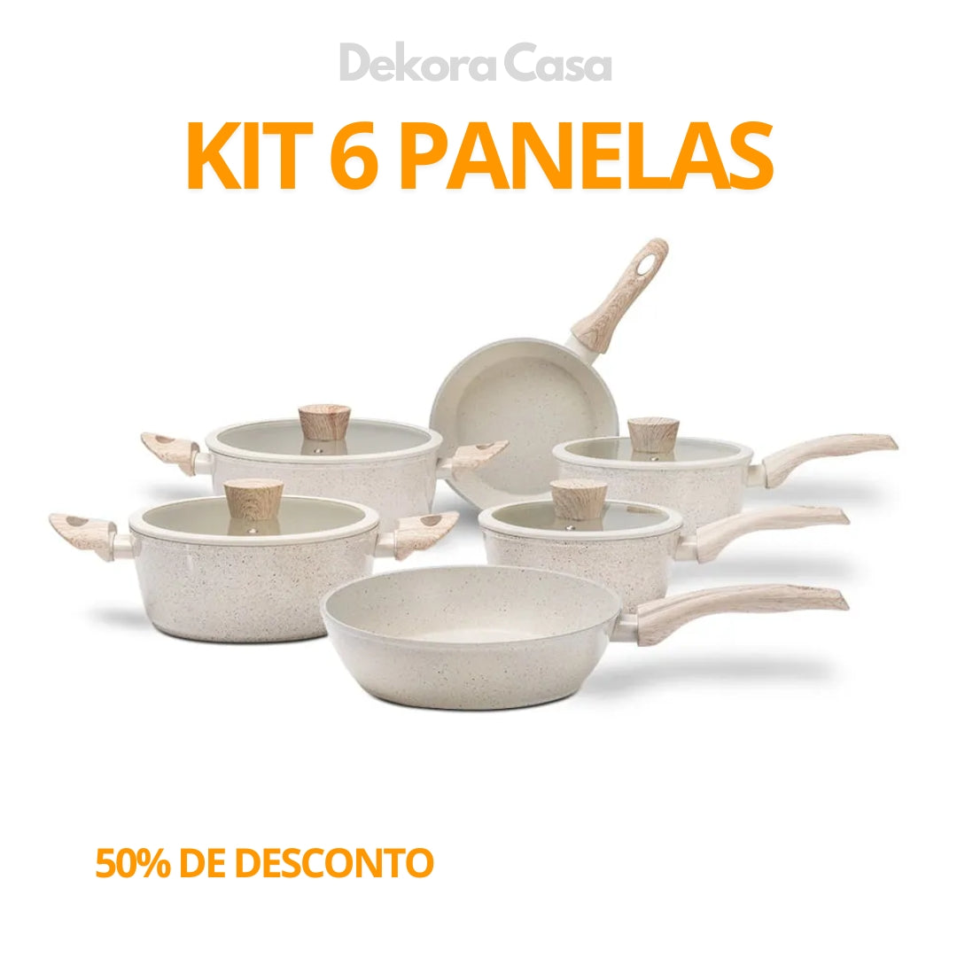 Kit 6 panelas antiaderente